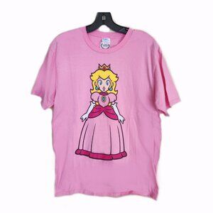 Princess Peach Pink T Shirt PORT Official Licensed Nintendo Ladies Medium